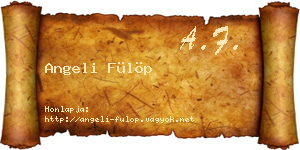 Angeli Fülöp névjegykártya